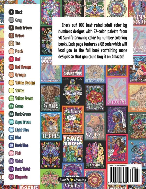 100 BEST Adult Color By Numbers – Wielka kolekcja antystresowych ...
