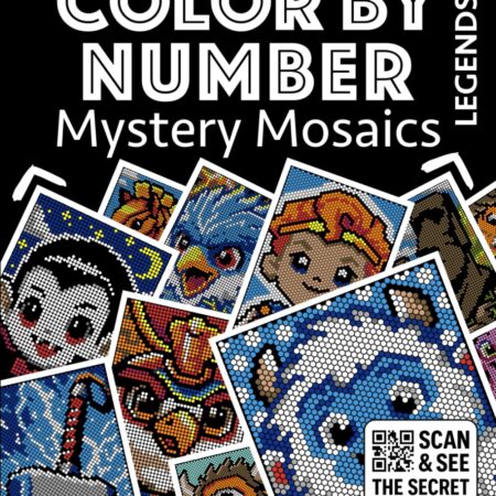 Mystery Mosaics: Legends – Antystresowa kolorowanka z kodowaniem kształtów (34 ilustracje)