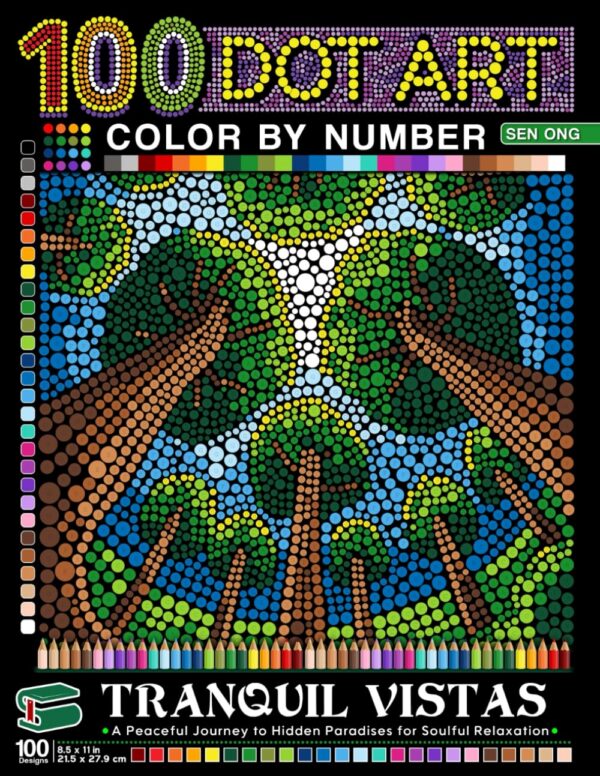 Tranquil Vistas: Dot Art Color By Number – Antystresowa podróż w głąb natury