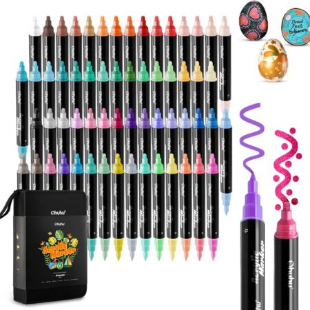 Zestaw 60 profesjonalnych markerów akrylowych Ohuhu – Technologia Brush & Dot (Zestaw artystyczny do DIY)