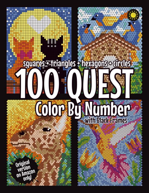 Kolorowanka Antystresowa "Color Quest" – Tajemnicze Kolorowanie po Numerach (Black Backgrounds)